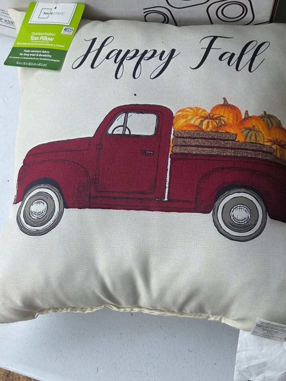 Main Stays Fall Indoor/Outdoor Toss Pillow 15" by 15"
